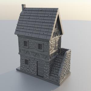 Two Story House - Tabletop Terrain - 28 MM