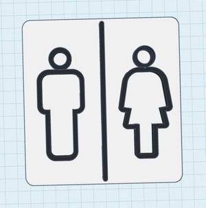 Toilet WC restroom sign man/woman with background