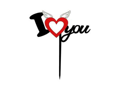 I love you cake topper
