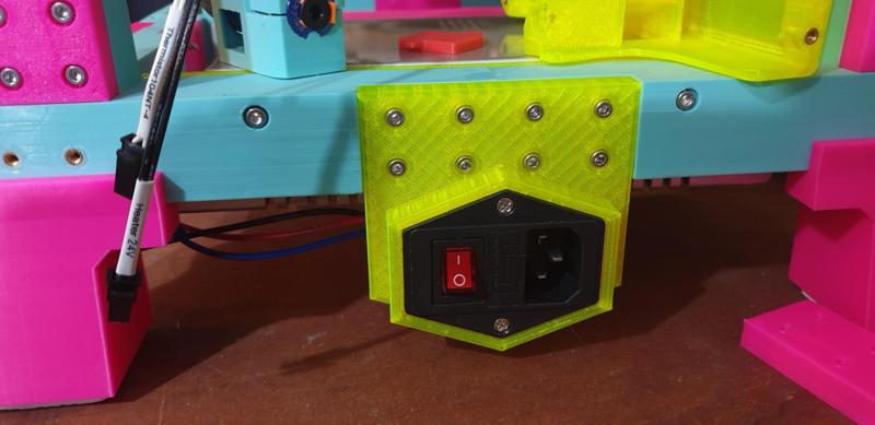 The 100 printer - Enclosed Power Socket - low rear mount