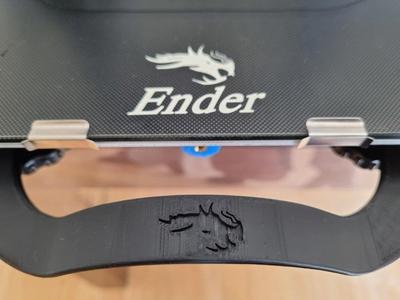 Ender 3 v2 bed handle engraved logo