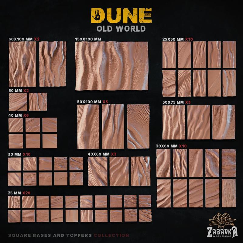 Dune (Square) - Bases and Toppers (OLD World)