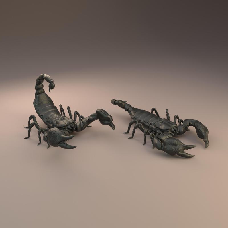 Emperor scorpion for 3D printing - pre supported