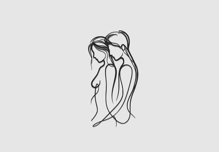 Line Art man and women Wall Decor