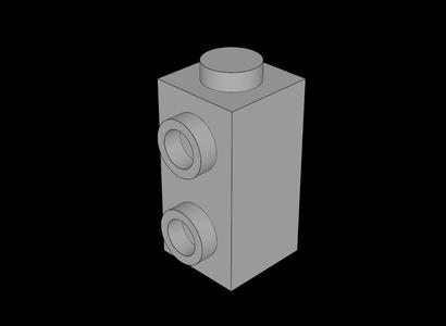 Lego Compatible (32952.dat) Brick  1 x  1 x  1.667 with Studs on 1 Side