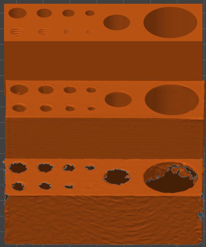 Holes for testing 3D scanners