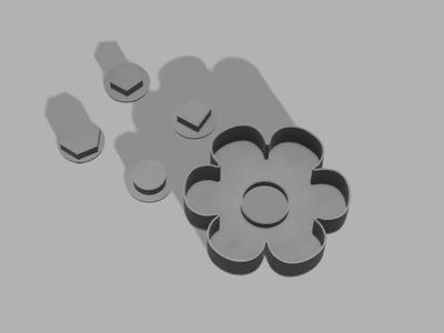 Interchangable center daisy cookie cutter