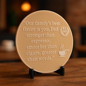 Father’s Day 3D Printed Quote Plaque – Espresso & Cigars Edition
