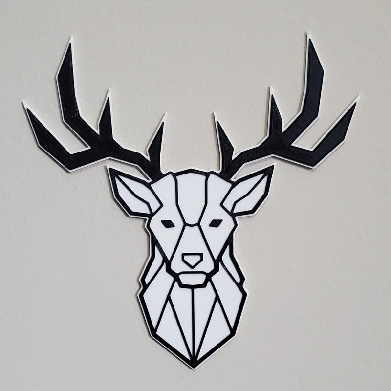 2 Color Geometric Deer Decoration