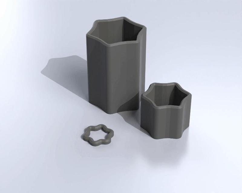 Hex Shaft Spacer Optimized for 3D Printing