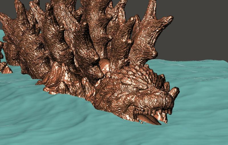GODZILLA MINUS ONE -1 - 1.0 WATER SWIMMING GOJI GOJIRA KAIJU ultra detailed STL for 3D printing