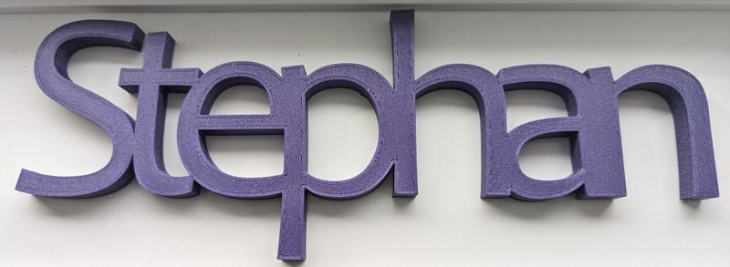 Name tag Stephan in big 3D letters