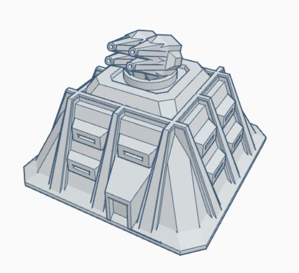 Quad Gun Turret Emplacement Mil034