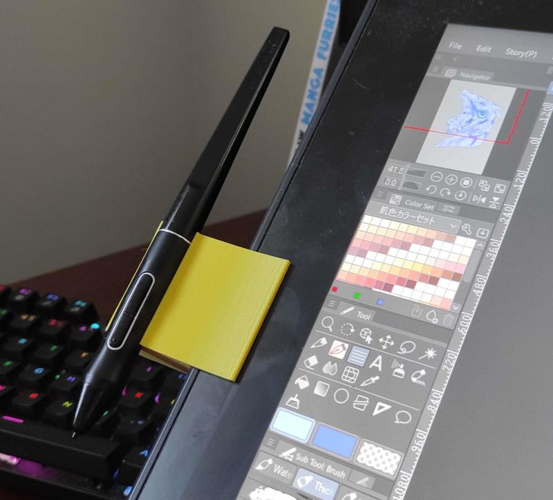 Side Mounted Pen Holder (HUION KAMVAS 22)