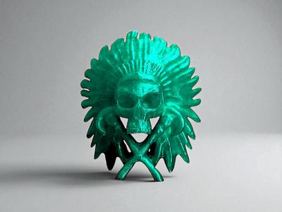 Native American Skull - Wall Hang or Freestanding