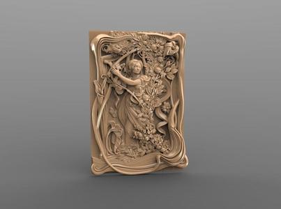 woman in the forrest cnc art