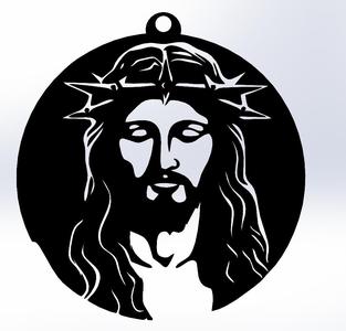 Line Art – Christmas Bauble with the Face of Jesus