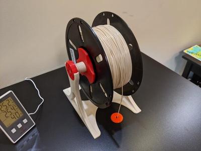 Spool Holder with 3D printed Gear Bearings optimised for an Enclosure (easy print)
