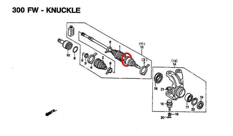 End Cap For Honda 300 4x4 to 2x4 Conversion
