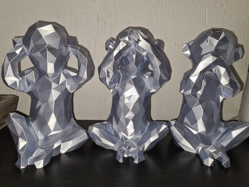 hear no evil see no evil speak no evil monkeys low poly