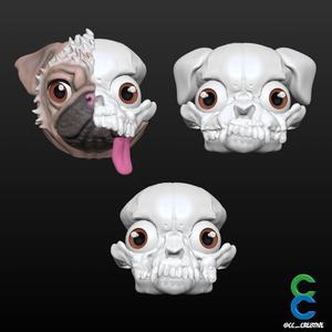 DOGPOOL Pug Skull Fan Art Halloween Creepy Cute Dog
