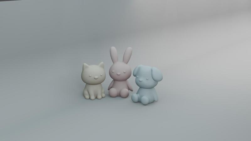 Bunny Kitty Puppy toys Miniatures STL –  Cute 3D Print Figure – Dollhouse Toy