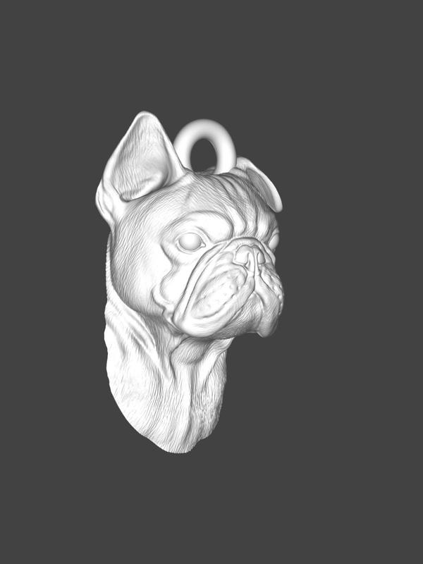 French Bulldog STL – 3D Printable Keychain Model for Dog Lovers