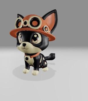 Dog with helmet