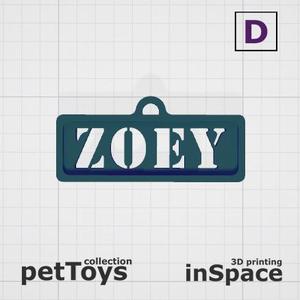 Pet - Dog - Tag - Zoey - Classic - Customized -