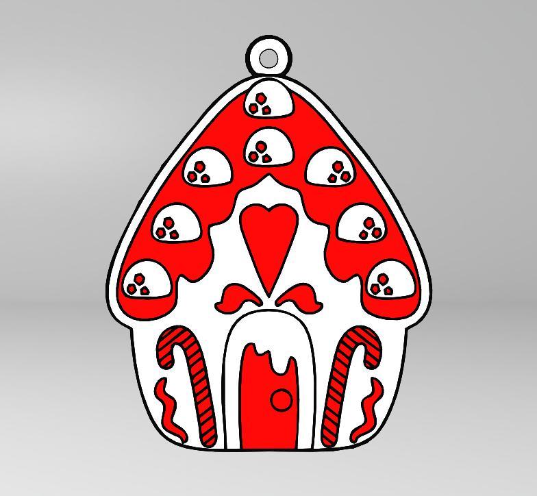 Christmas House Ornament for Tree