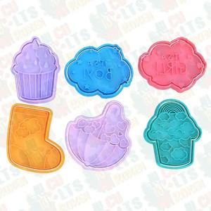 Baby shower elements cookie cutter set of 6