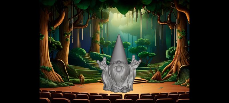 Rock Gnome 3D - Rock Gesture & Tongue Out