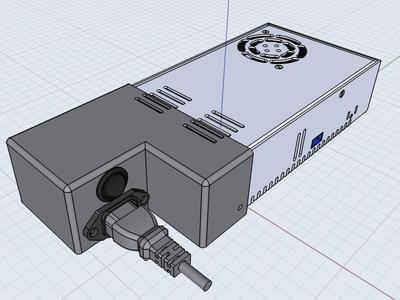 Power supply cover with emi filter and switch