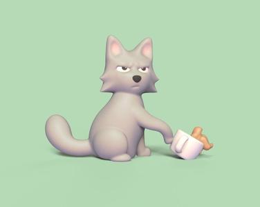 Cat Knocking Over a Cup