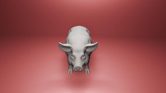 Cute Cartoon Pig STL – Chibi Full-Body Pig 3D Model for Printing