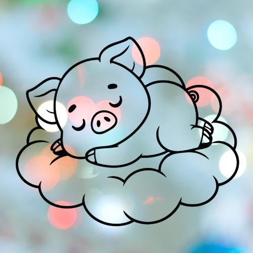 Pig Sleeping On Cloud Cookie Cutter
