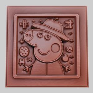 Peppa Pig 3d printer relief medallion obj stl