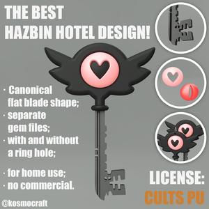 Hazbin Hotel KeeKee Small key form Logo Key. TV series, cartoon, props, cosplay