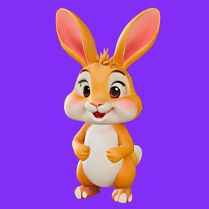 Orange Cartoon Rabbit