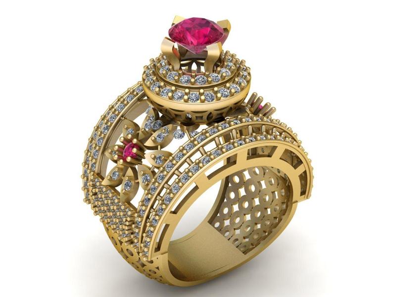 Gold  Ring  3D  Printable  Model.