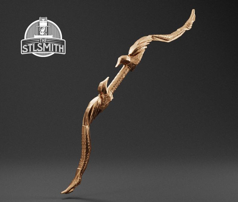 Ebony Bow Skyrim Life Size Prop STL