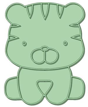 Tiger sitting forest cookie cutter