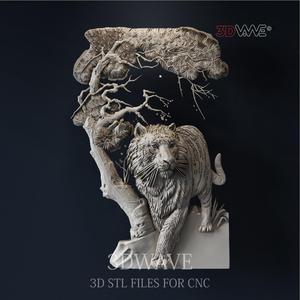 Tiger 3d stl file for CNC
