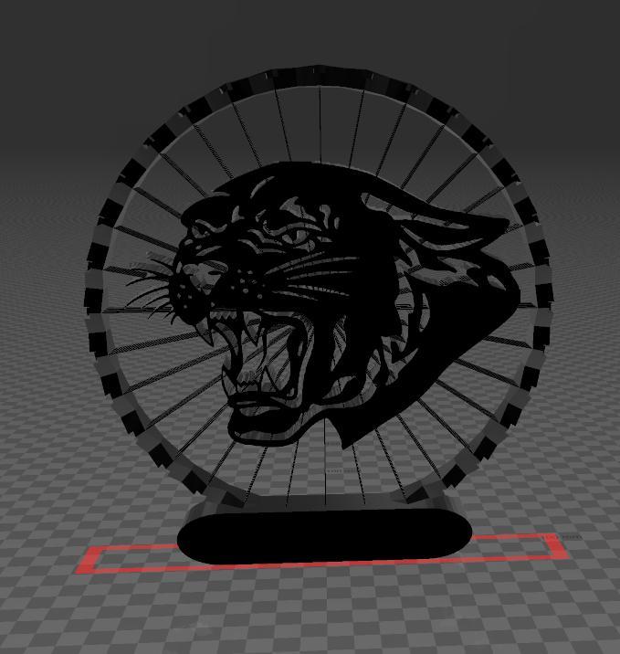 Suspended Angry Roaring Tiger - Thread Art