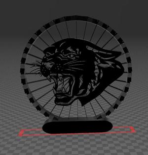 Suspended Angry Roaring Tiger - Thread Art