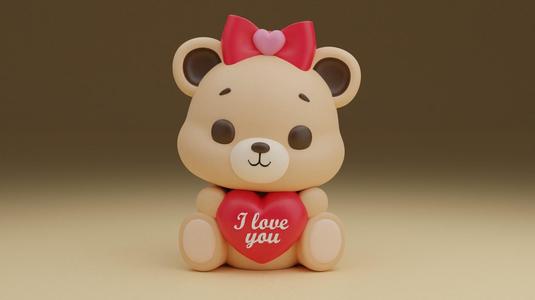 Valentine bear figure