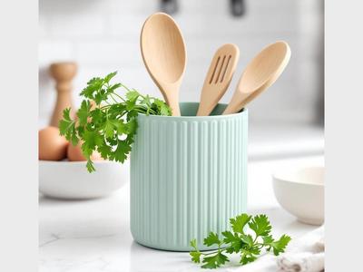 Ribbed Kitchen Utensil Holder, Utensil Caddy