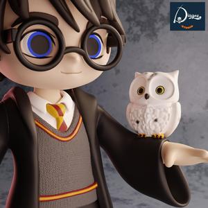 Harry Potter stylized. (lechuza) Chibi.