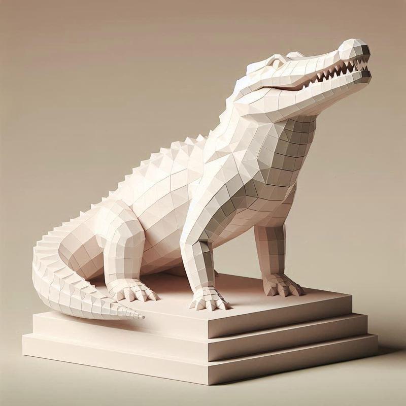 507 Low Poly Crocodile - Full-Body 3D Model, creature, low poly, collectible, wood, sword, base, warrior, wild, dog, dragon, dragon, dnd, cat, monster hunter, monster, totem, totemic