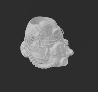 pencil jar - t51b power armor helmet